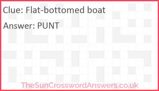 Flat-bottomed boat Answer