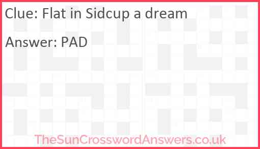 Flat in Sidcup a dream Answer