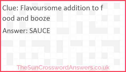 Flavoursome addition to food and booze! Answer