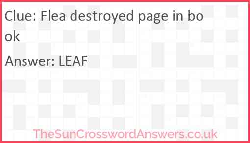 Flea destroyed page in book Answer