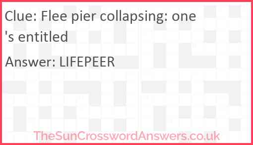 Flee pier collapsing: one's entitled Answer