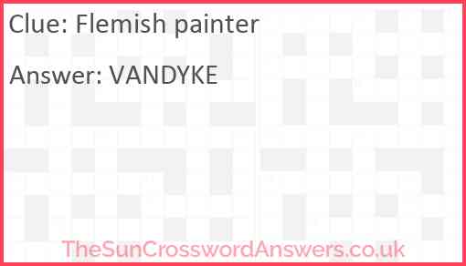 Flemish painter Answer