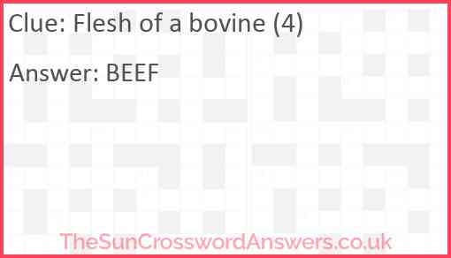 Flesh of a bovine (4) Answer