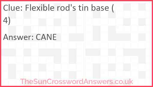 Flexible rod's tin base (4) Answer