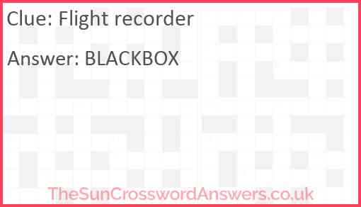 Flight recorder Answer