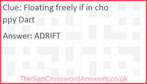 Floating freely if in choppy Dart Answer