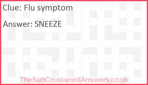 Flu symptom Answer