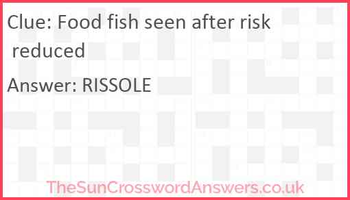 Food fish seen after risk reduced Answer