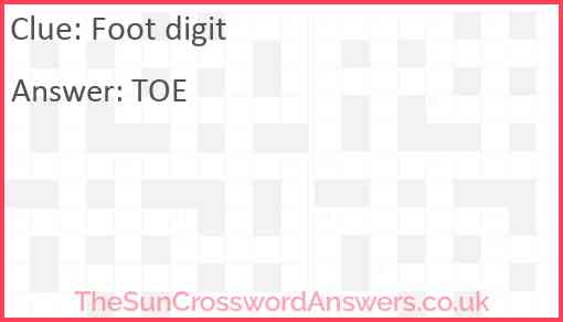 Foot digit Answer