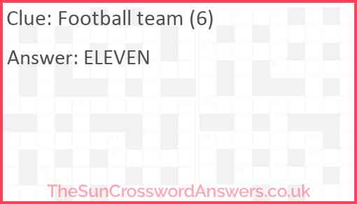 Football team (6) Answer