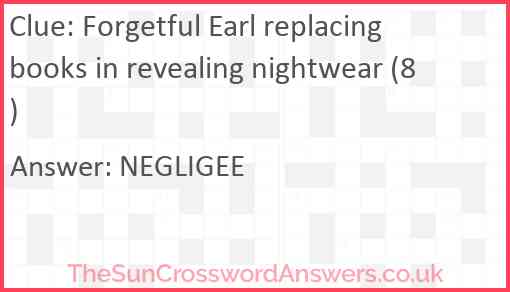 Forgetful Earl replacing books in revealing nightwear (8) Answer