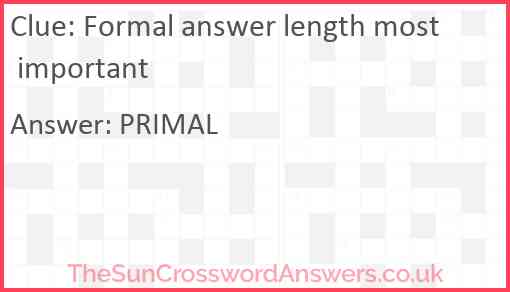 Formal answer length most important Answer