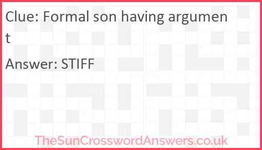 Formal son having argument Answer