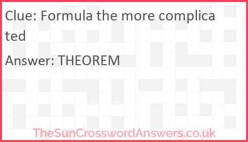 Formula the more complicated Answer