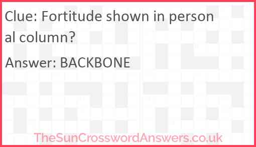 Fortitude shown in personal column? Answer