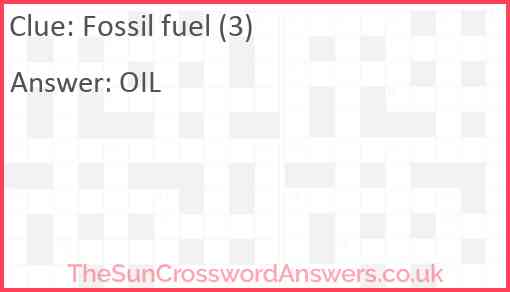 Fossil fuel (3) Answer