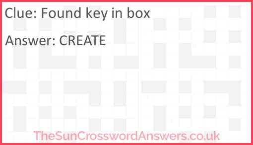 Found key in box Answer