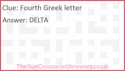 Fourth Greek letter Answer