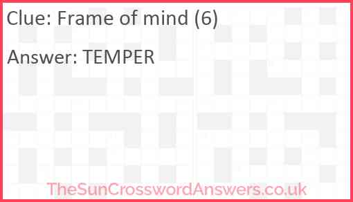 Frame of mind (6) Answer