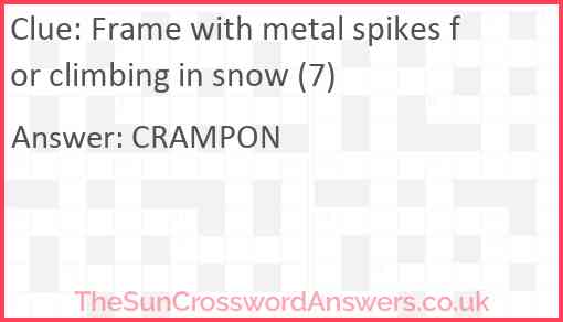 Frame with metal spikes for climbing in snow (7) Answer