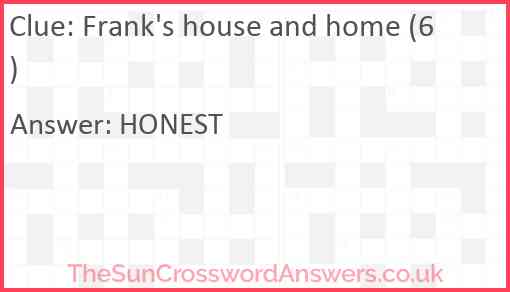 Frank's house and home (6) Answer