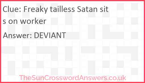 Freaky tailless Satan sits on worker Answer