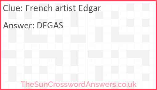 French artist Edgar Answer