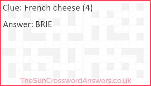 French cheese (4) Answer
