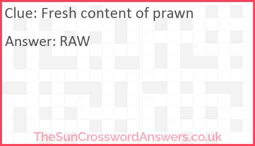 Fresh content of prawn Answer