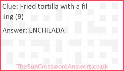 Fried tortilla with a filling (9) Answer