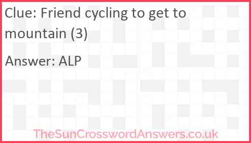 Friend cycling to get to mountain (3) Answer