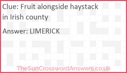 Fruit alongside haystack in Irish county Answer