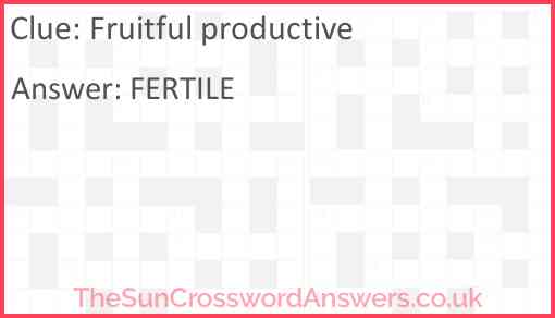 Fruitful productive Answer