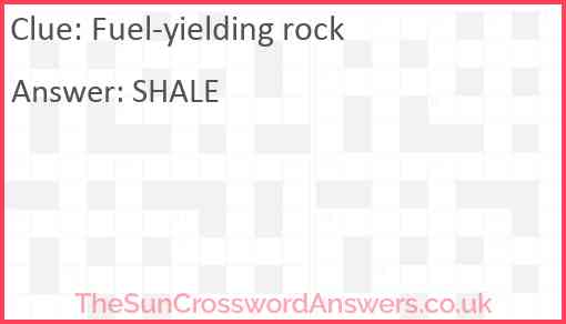 Fuel-yielding rock Answer