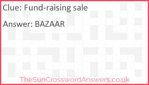 Fund-raising sale Answer