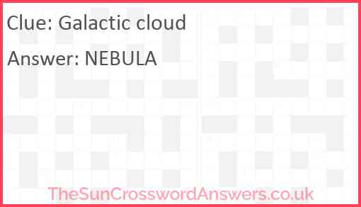 Galactic cloud Answer