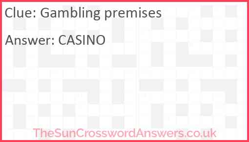 Gambling premises Answer