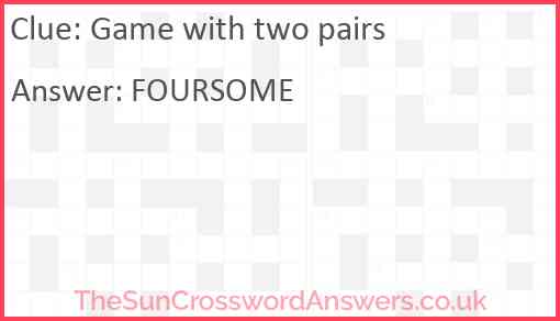 Game with two pairs Answer