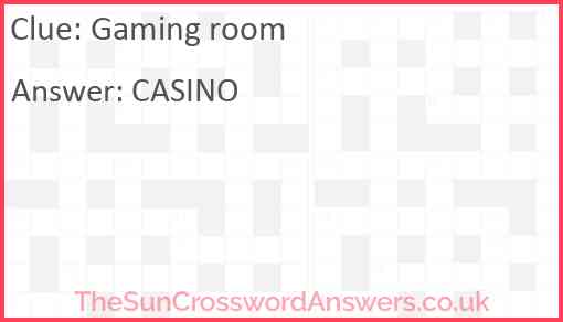 Gaming room Answer
