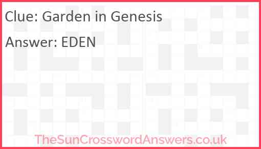 Garden in Genesis Answer