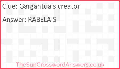 Gargantua's creator Answer