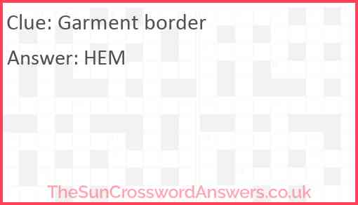 Garment border Answer