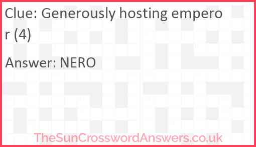 Generously hosting emperor (4) Answer