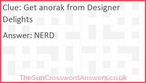 Get anorak from Designer Delights Answer