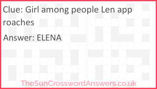 Girl among people Len approaches Answer