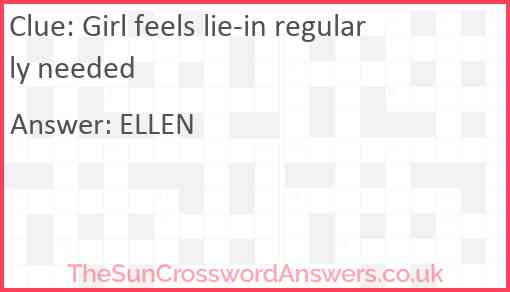 Girl feels lie-in regularly needed Answer