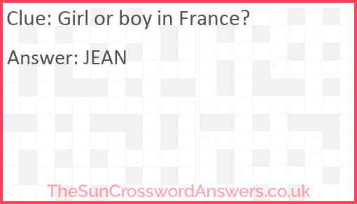 Girl or boy in France? Answer