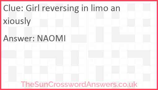 Girl reversing in limo anxiously Answer