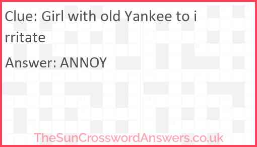 Girl with old Yankee to irritate Answer