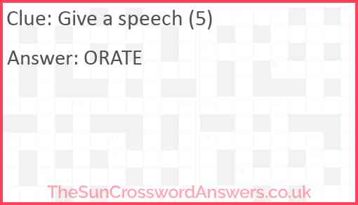 Give a speech (5) Answer